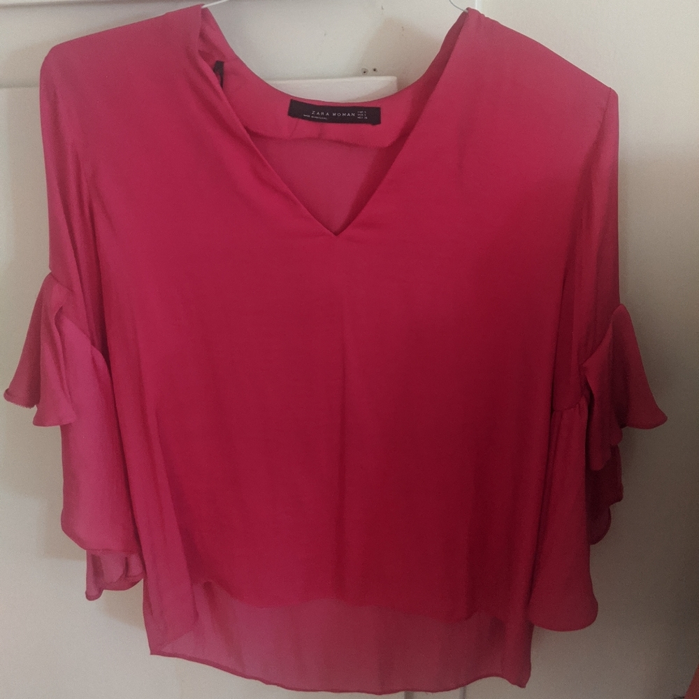 Zara hot pink blouse